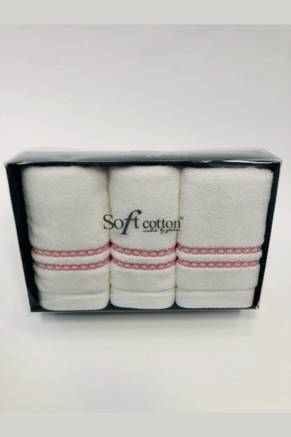 Soft Cotton 3x malý ručník CHAINE 30x50 cm