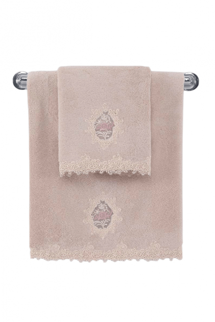 Soft Cotton Dárkové balení županu, ručníku a osušky DESTAN Pudrová L