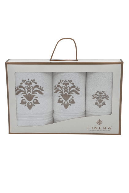Soft Cotton Osuška a ručníky ORCHIS v dárkovém balení Bílá Sada (ručník 30x50cm, 50x100cm, osuška 70x140cm)