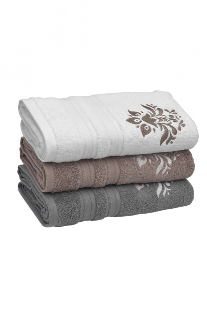 Soft Cotton Osuška a ručníky ORCHIS v dárkovém balení Béžová Sada (ručník 30x50cm, 50x100cm, osuška 70x140cm)