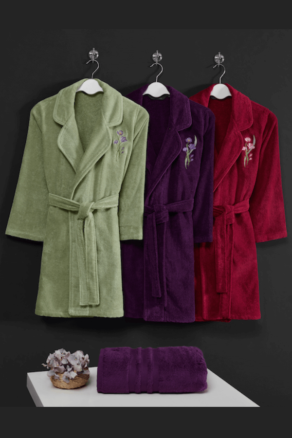 Soft Cotton Luxusní dámský krátký župan s ručníkem LILLY v dárkovém balení Světle zelená L + ručník 50x100cm +  box